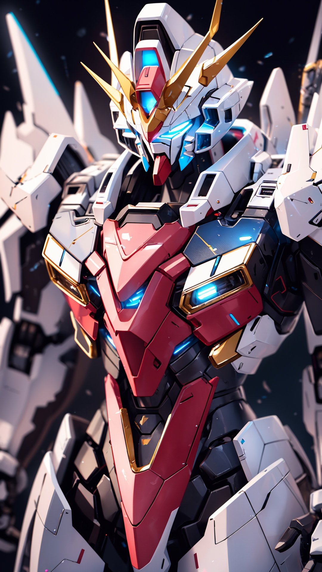 Hyperrealistic art BJ_Gundam,solo,blue_eyes,holding,weapon,holding_weapon,no_humans,glowing,robot,mecha,science_fiction,open_hand,v-fin,cinematic lighting,strong contrast,high level of detail,Best quality,masterpiece,White background,. Extremely high-resolution details,photographic,realism pushed to extreme,fine texture,incredibly lifelike,<lora:Gundam_Mecha_v5.2:0.7>, . Extremely high-resolution details, photographic, realism pushed to extreme, fine texture, incredibly lifelike