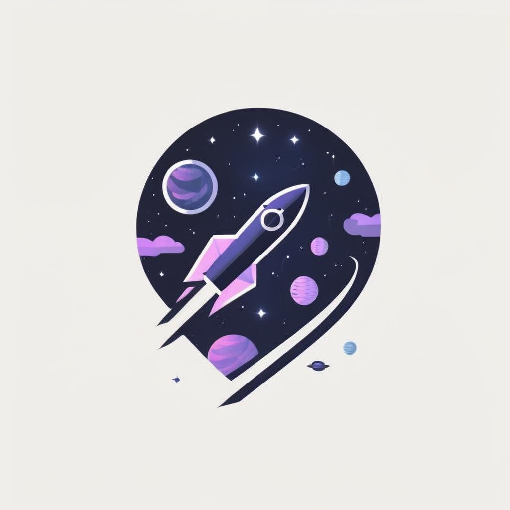 logo,A logo for a space travel company, launching rocket, space-themed colors (black, purple, dark blue)),LogoRedAF,<lora:LogoRedmondV2-Logo-LogoRedmAF:1>
