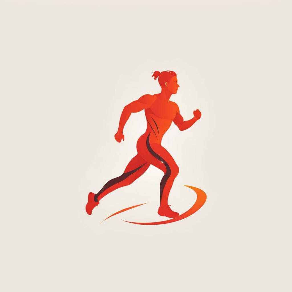 logo,A logo for a fitness app, dynamic running figure, energetic colors (red, orange)),LogoRedAF,<lora:LogoRedmondV2-Logo-LogoRedmAF:1>