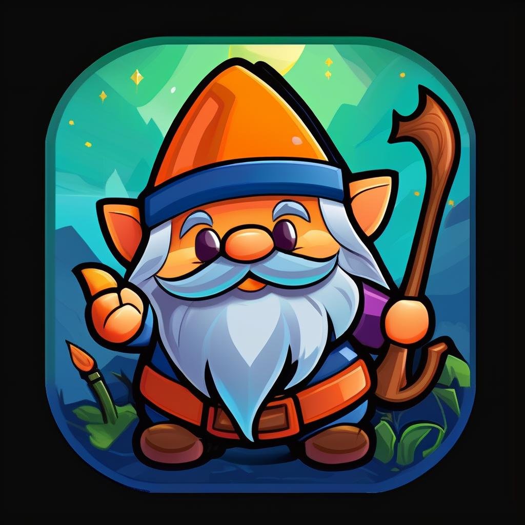 concept art a icon for a game, gnome, cute, game, icon app, modern, icredm, <lora:IconsXLRedm:1.0>  . digital artwork, illustrative, painterly, matte painting, highly detailed