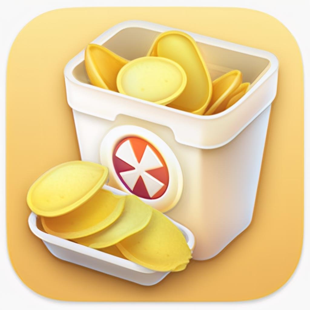 a potato chips,icons, ios icon app, icons app,<lora:IconsRedmondV2-Icons:1>