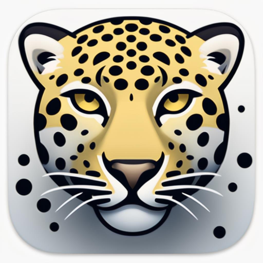 a leopard, furious, detailed,icons, ios icon app, icons app,<lora:IconsRedmondV2-Icons:1>