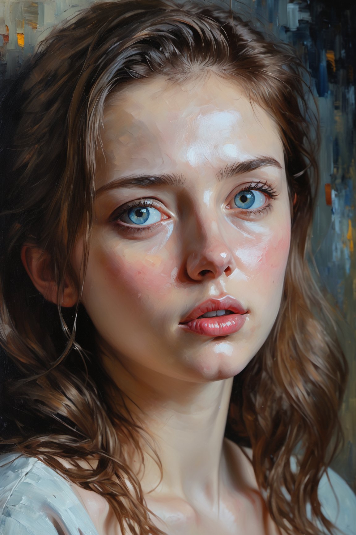 (best quality,4k,8k,highres,masterpiece:1.2),ultra-detailed,oil paint,realistic,portrait,palette knife,oil texture,impressionistic,rich colors,subtle brushstrokes,soft lighting,canvas texture,detailed eyes and lips