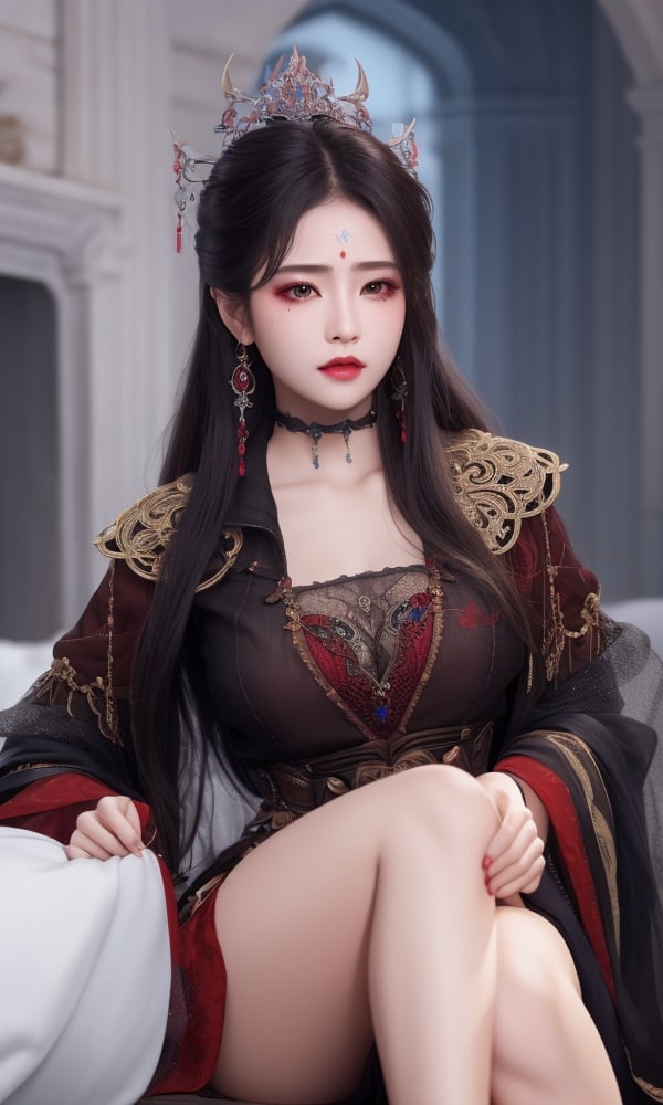 (,1girl, ,best quality, )<lora:DA_黎苏苏-黑服-长月烬明:0.7>,, ,masterpiece, fantasy, realistic,science fiction,mole, ultra realistic 8k cg, ,tamari \(flawless\),  medium breasts ,castle,       (()), (),