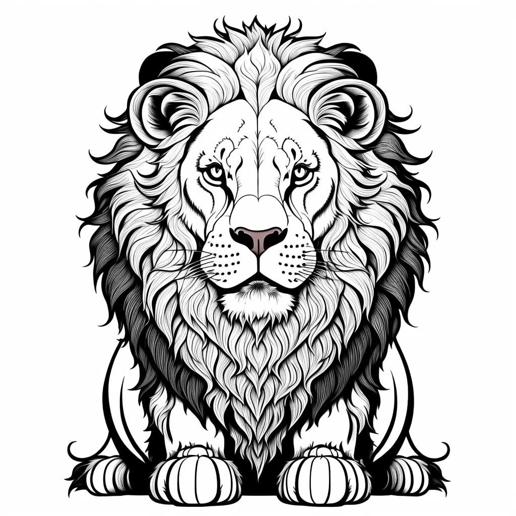 A lion, minimalist, Coloring Book, ColoringBookAF,,  <lora:ColoringBook15Config4WithTEV2:1>