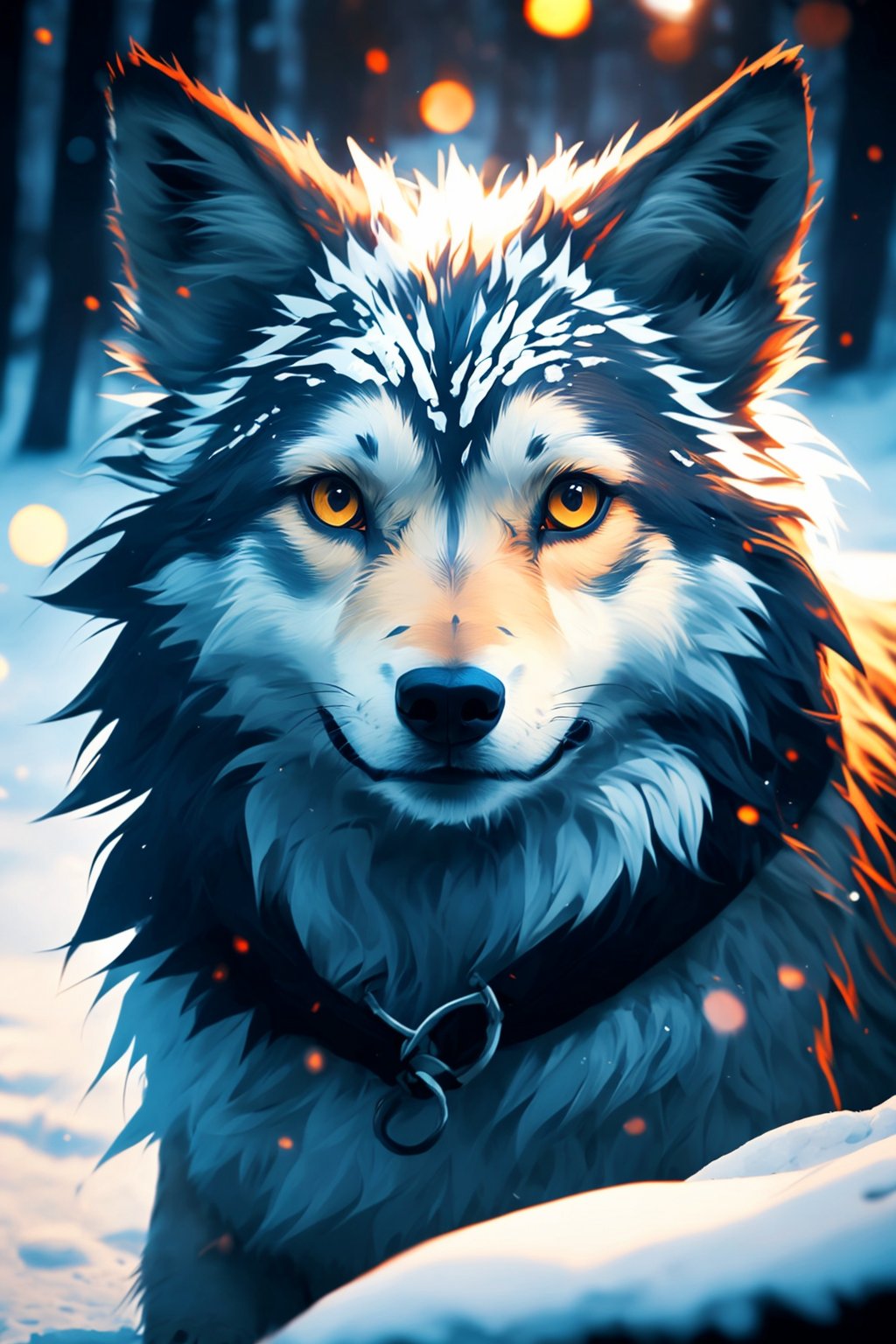 wolf with multicolored fur,  1animal,  colorful fur,  semi-real composition,  darkpunk,<lora:EMS-94901-EMS:0.600000>