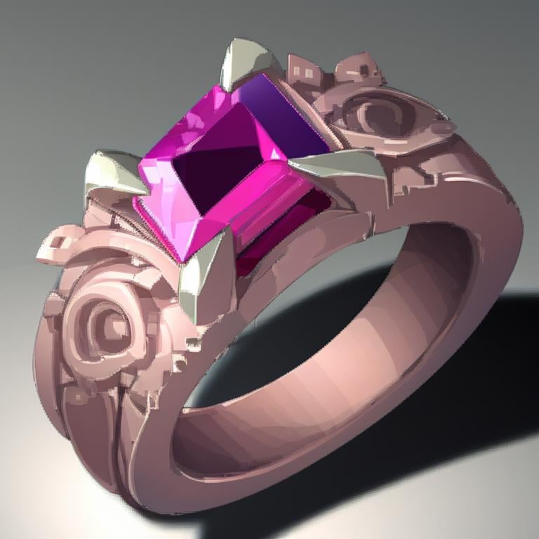 <lora:FantasyIcons_Rings:0.8>, simple background, pink jewel, ring,  