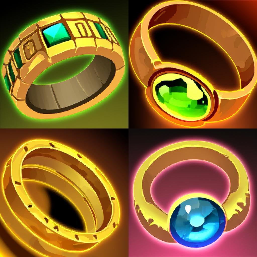 <lora:FantasyIcons_Rings:0.8>, simple background, gold ring,  glowing colored jewel, 
