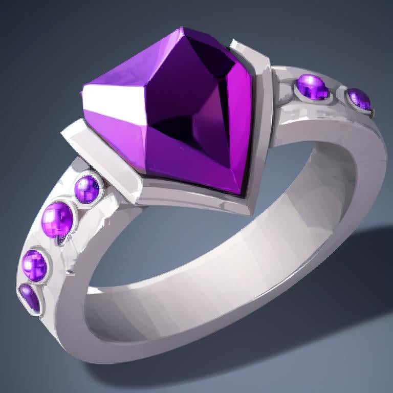 <lora:FantasyIcons_Rings:0.8>, simple background, purple jewel, ring,  
