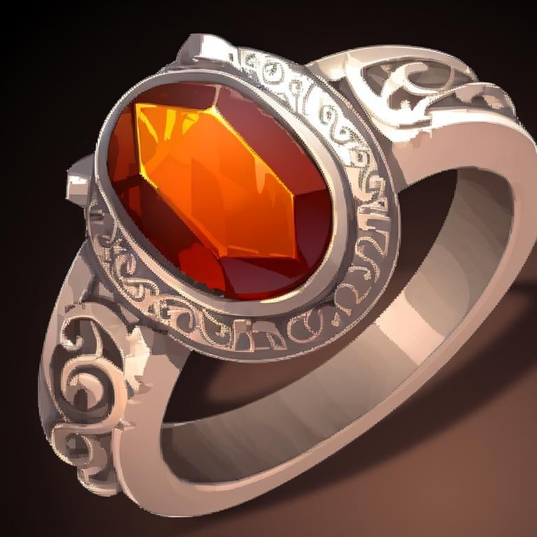 <lora:FantasyIcons_Rings:0.8>, simple background, orange jewel, ring,  