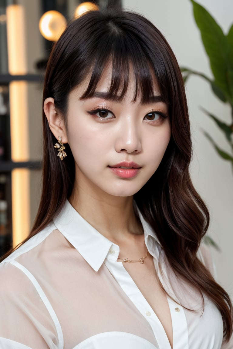(8k, highest quality, ultra detailed:1.37), (Hana), 18yo, (a South Korean beauty influencer), collaborates with a renowned cosmetics brand for a vibrant campaign. Dressed in a stylish outfit that complements the colorful makeup, Hana exudes confidence and beauty. The high-resolution image captures ultra-detailed realism, highlighting Hana's captivating eyes, flawless complexion, and trendy hairstyle. The vibrant and eye-catching backdrop enhances the overall visual appeal, showcasing Hana's expertise in the beauty industry.
