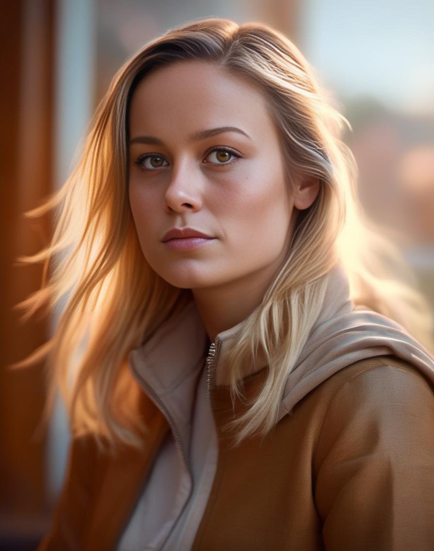 BrieLarson,<lora:BrieLarsonSDXL:1>,portrait,female,dramatic lighting::2&4k-digital painting of a beautiful blonde woman in her 30s with brown eyes and long wavy hair sitting on top atstation concept art smooth illustration highlights from the windows ::8K octane render. Trending cgsociety by James Gurney + Artgerm; wayne reynolds comic book style hyperrealism alphonse much detail character portrait photo shoot nikon dassen Kopermann & Dune sci fi dramatic cinematic lightning cute adorable moody sunset light professional boke details painterly 3/5 shot