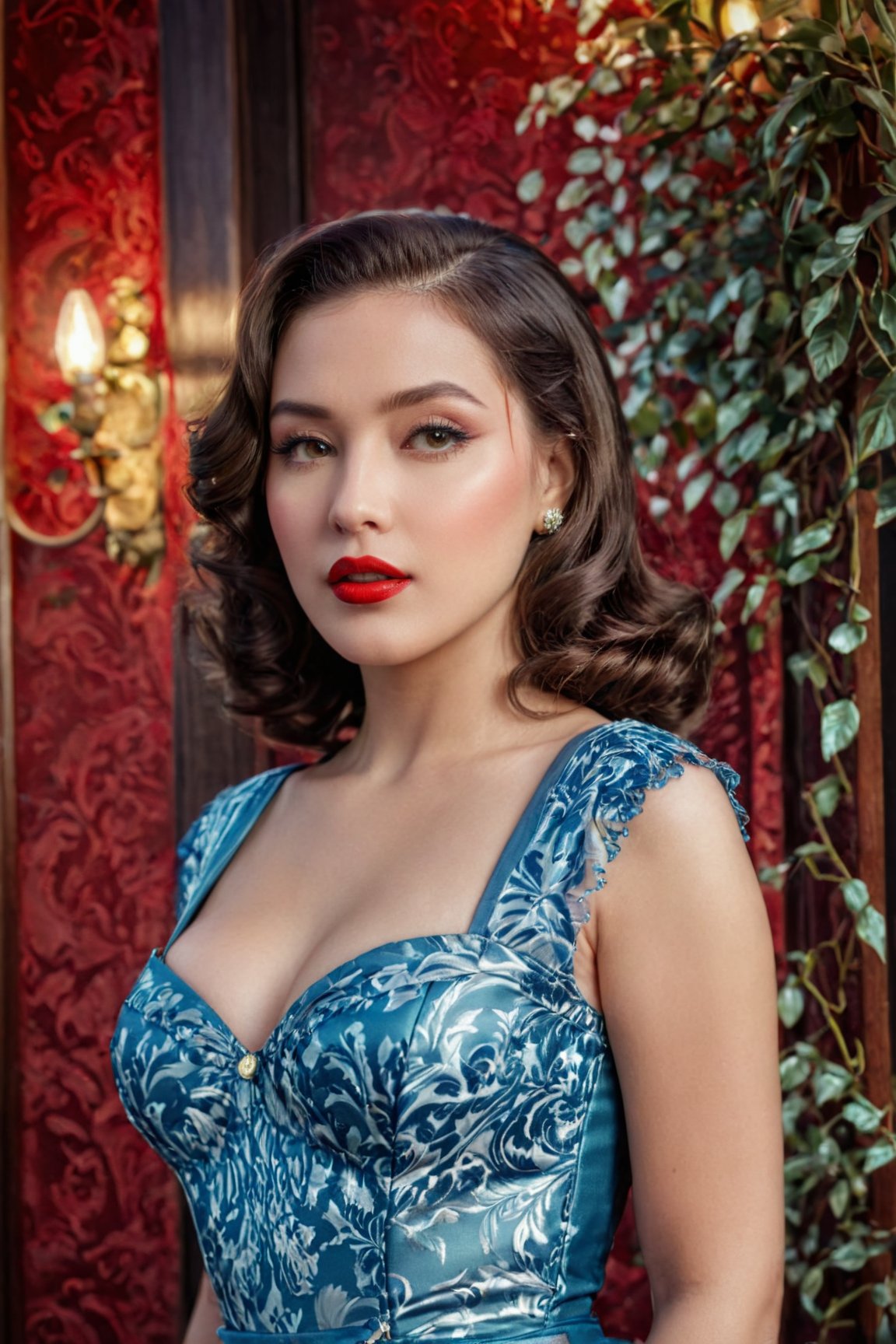 best quality,  4k,  8k,  highres,  masterpiece:1.2),  ultra-detailed,  (realistic,  photorealistic,  photo-realistic:1.37),  hot,  sexy,  woman,  Retro clothing,  Retro style,  cinematic,  photorealistic lighting,  vibrant colors,  seductive atmosphere,  romantic setting,  intense gaze,  classic red lips,  alluring expression,  glamorous accessories,  vintage aesthetics,  retro-inspired poses,  sensual charm,  cinematic composition,  nostalgic environment,<lora:EMS-74104-EMS:0.800000>