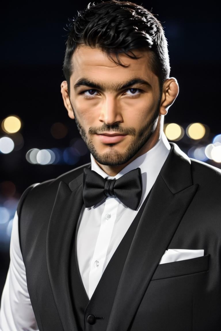 (masterpiece,  best quality:1.2),  man,  smirk,  (depth of field:1.1),  ,  photo of person,  black tie,  suit,  dress shirt,  bowtie,  (((medium shot))),  at the city,  night,  masterpiece,  highness,  perfect face,  perfect picture,  detailed eyes,  sharp focus,  muscular, High detailed view,<lora:EMS-89264-EMS:1.000000>