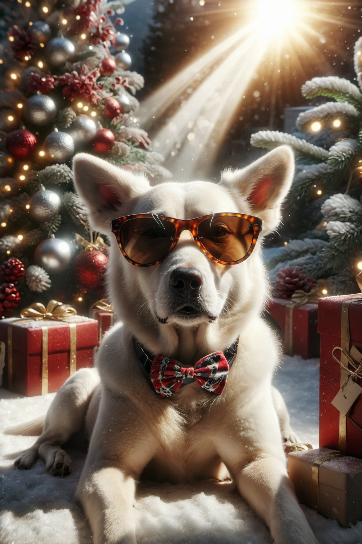 skptheme, dog, dynamic lighting, sunglass, masterpice,  