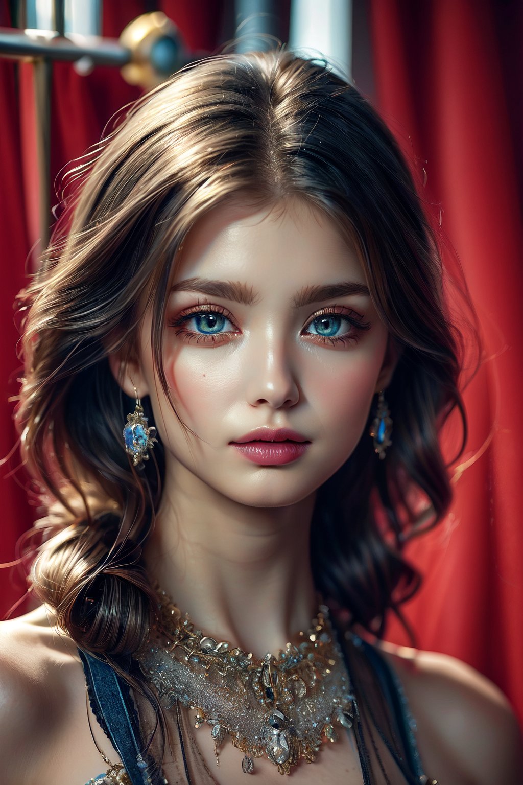 (masterpiece, high quality:1.5), 8K, HDR, 
1girl, well_defined_face, well_defined_eyes, ultra_detailed_eyes, ultra_detailed_face, by FuturEvoLab, 
ethereal lighting, immortal, elegant, porcelain skin, jet-black hair, waves, pale face, ice-blue eyes, blood-red lips, pinhole photograph, retro aesthetic, monochromatic backdrop, mysterious, enigmatic, timeless allure, the siren of the night, secrets, longing, hidden dangers, captivating, nostalgia, timeless fascination, Edge feathering and holy light, Exquisite face, Exquisite face, Exquisite face,Exquisite face
