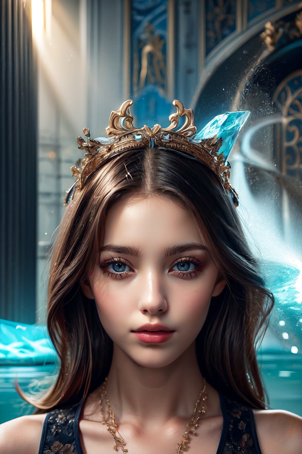 (masterpiece, high quality:1.5), 8K, HDR, 
1girl, well_defined_face, well_defined_eyes, ultra_detailed_eyes, ultra_detailed_face, by FuturEvoLab, 
ethereal lighting, immortal, elegant, porcelain skin, jet-black hair, waves, pale face, ice-blue eyes, blood-red lips, pinhole photograph, retro aesthetic, monochromatic backdrop, mysterious, enigmatic, timeless allure, the siren of the night, secrets, longing, hidden dangers, captivating, nostalgia, timeless fascination, Edge feathering and holy light, ,Exquisite face