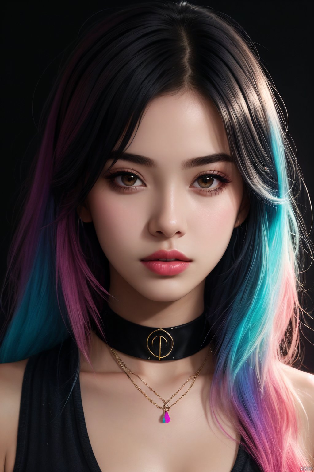  1girl, isometric, shukezouma, octane render, hdr, (hyperdetailed:1.15), (soft light, sharp:1.2), aesthetic, (Argentinian |Cuban |Colombian |Mexican) 20 years old woman, (detailed facial features), gorgeous face, grunge style, standing in her messy bedroom, pale skin, wearing eyeliner, grainy, pastel goth, scene hair, (emo girl), teased hair, wearing bracelets, wearing choker necklace, ((detailed face)), selfie, rainbow painting drops, paint teardrops, girl made up from paint, entirely paint, splat, splash, paint bulb, paint drops, broad light, backlighting, bloom, light sparkles, chromatic aberration, (bubblegum Vaporwave aesthetic),Rashmikasdxl