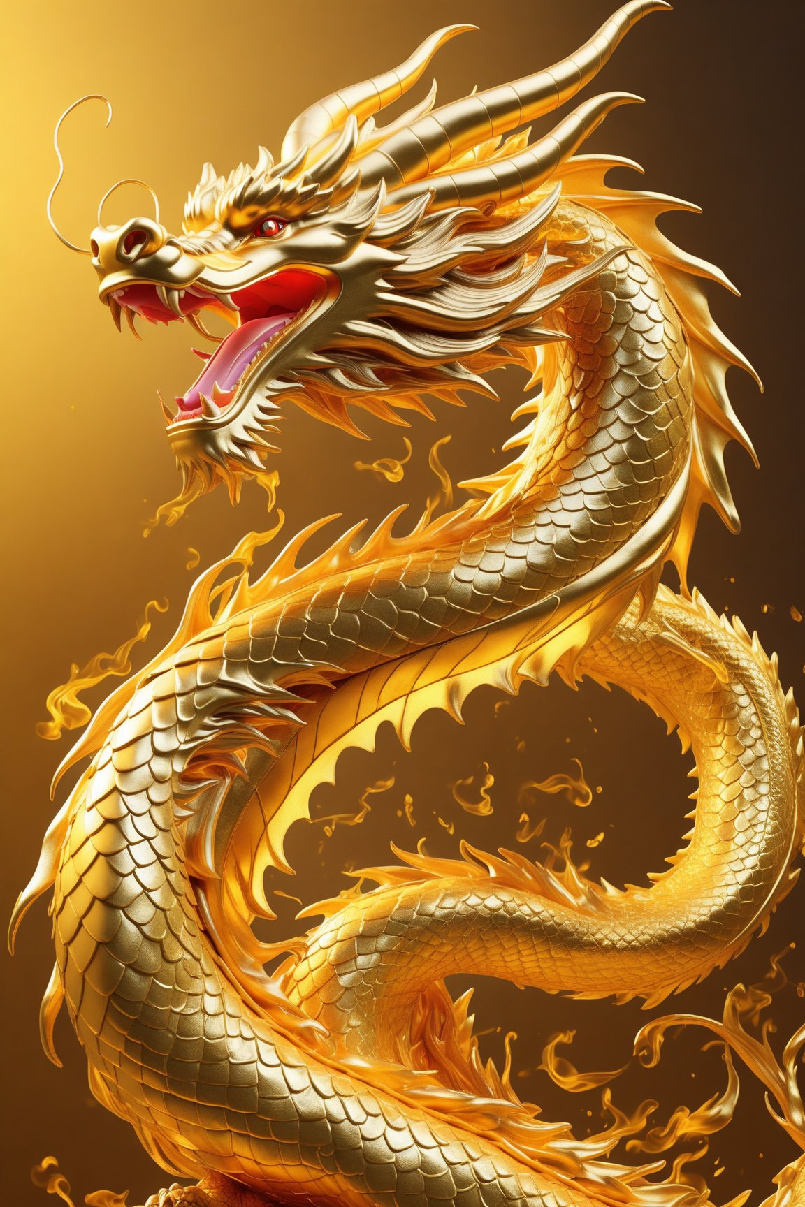 A smooth Chinese golden dragon,  flaming dragon snake,  dragon oil painting,  Chinese dragon,  perfect smooth body lines,  golden dragon,  flaming dragon,  majestic Chinese dragon,  phoenix dragon,  Chinese dragon concept art,  dragon art,  dragon god,  dragon on a yellow background,  ultra high definition,  realistic,  rich in detail,  perfect UHD image quality,  neon colors,  ultra fine edges,  incredible,  perfect golden ratio compositions,  magical fine technological lines,  cinematic,  high definition,  fine light and shadow,  high detail,  3D rendering,<lora:EMS-22494-EMS:1.500000>,<lora:EMS-20443-EMS:1.600000>,<lora:EMS-24184-EMS:1.400000>