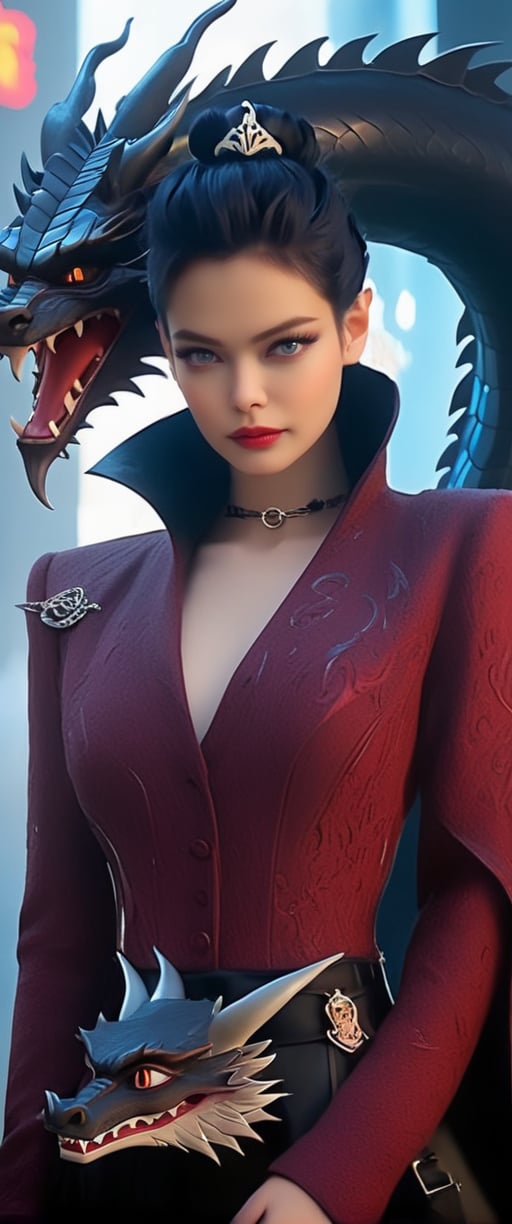 evil queen, (wirh and evil dragon) fantasy cyberpunk, regal setting, face card, in the style of Ellen Gallagher,,,,
,jennierubyjenes,ct-drago