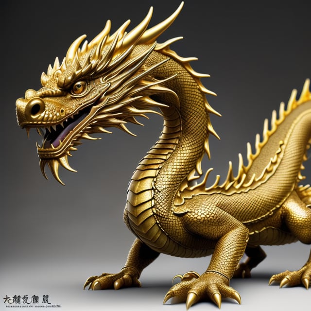 ancient chinese gold dragon scales, highly detailed, solo, full body, 1 head,photorealistic,ancientdragon,modelshoot style