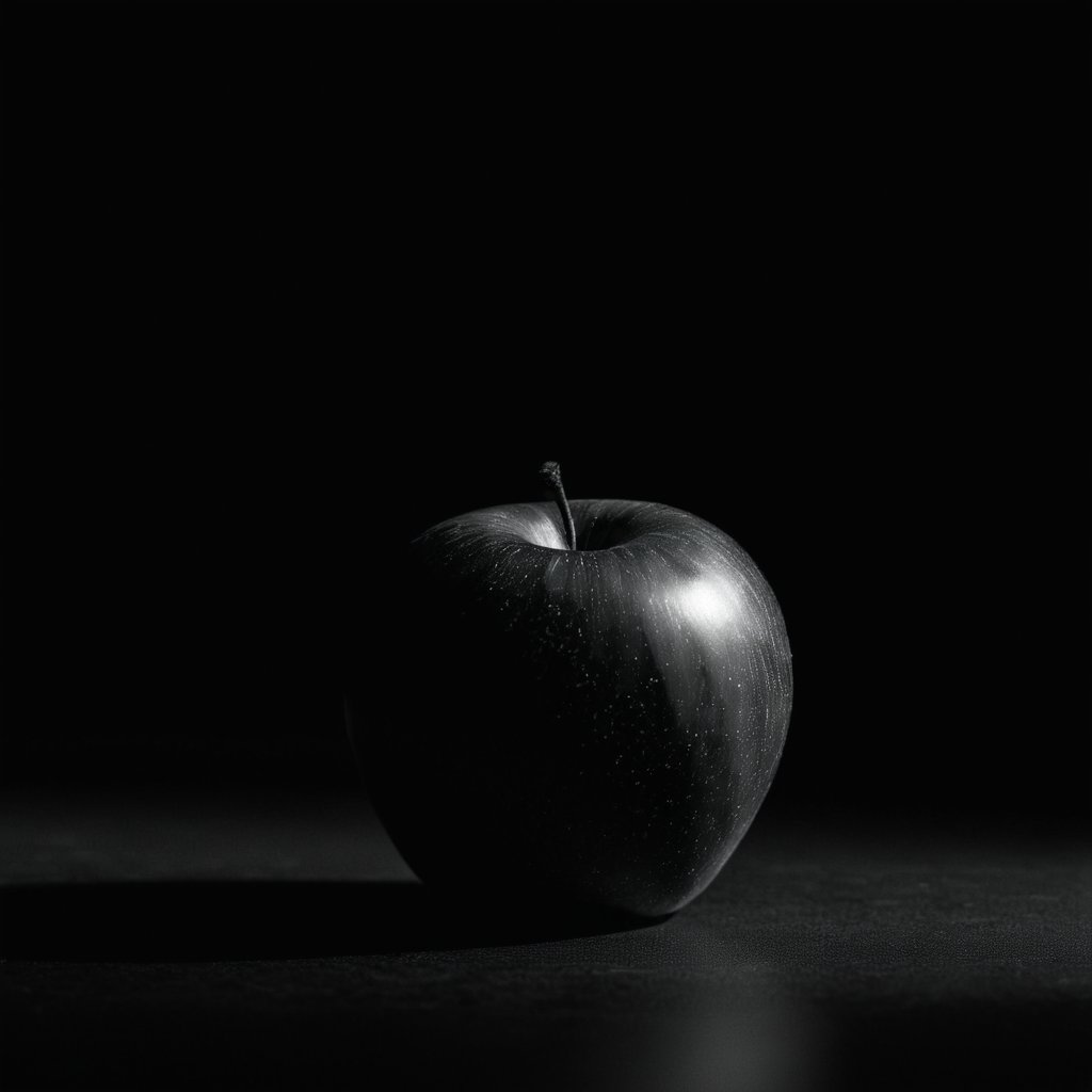 cinematic film still of  <lora:Low-key lighting Style:1>dim light, low light, dramatic light, partially covered in shadow, a black and white photo of an apple Low-key lighting Style,solo,monochrome,comic,greyscale,no humans,black background,space, shallow depth of field, vignette, highly detailed, high budget, bokeh, cinemascope, moody, epic, gorgeous, film grain, grainy