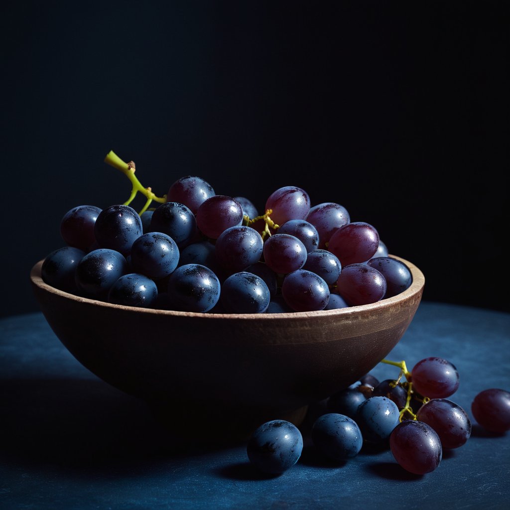 cinematic film still of  <lora:Low-key lighting Style:1>dim light, low light, dramatic light, partially covered in shadow, a bowl of grapes sitting on a table Low-key lighting Style,food,blurry,fruit,depth of field,realistic,dark,grapes,blueberry, shallow depth of field, vignette, highly detailed, high budget, bokeh, cinemascope, moody, epic, gorgeous, film grain, grainy