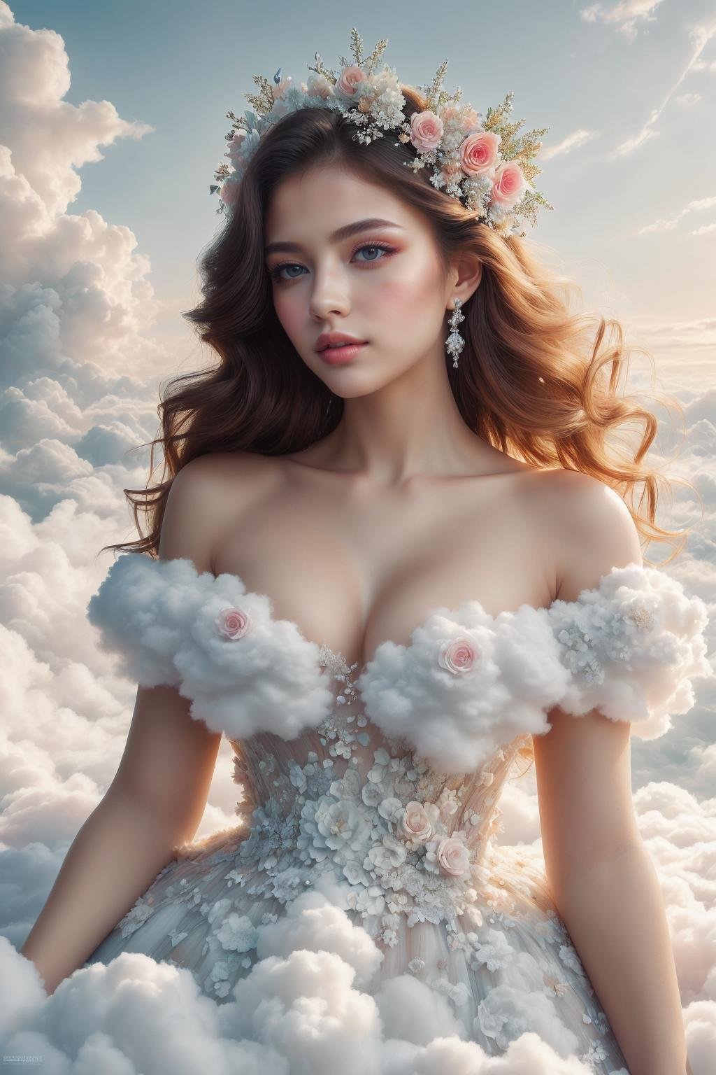 ((Masterpiece, best quality,edgQuality)), edgCloud, a woman wearing a dress made of clouds ,wearing edgCloud <lora:edgCloudDress:0.8>