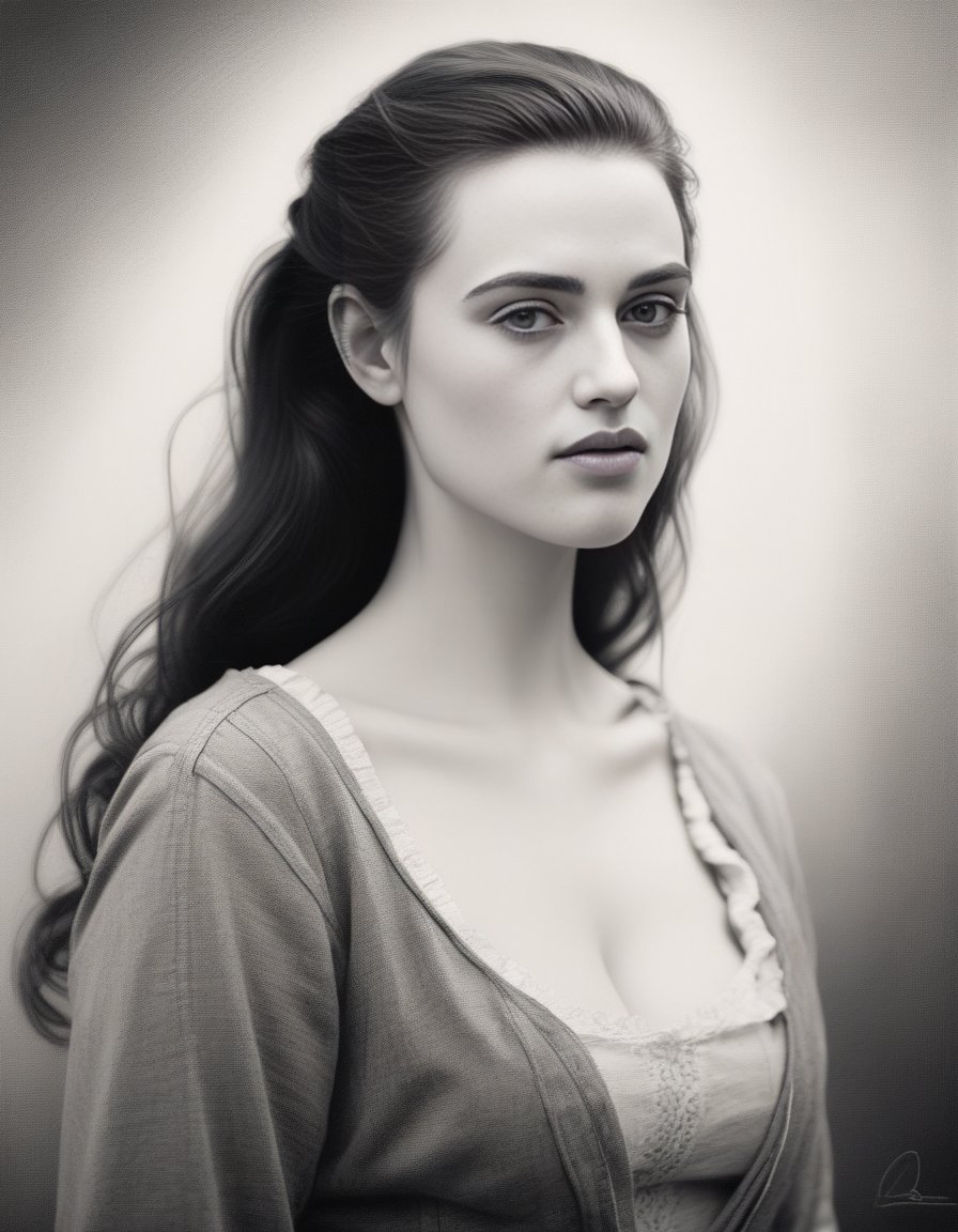 KatieMcgrath,<lora:KatieMcgrathSDXL:1>,Realistic,(greyscale, traditional media, sketch), portrait, 1girl, cover - perfect tone, style of drawing graphics, (Ingres Jean Auguste Dominique), artistic photography 8k, photorealistic concept art, bokeh, soft natural surround, cinematic perfect light, Monochrome style