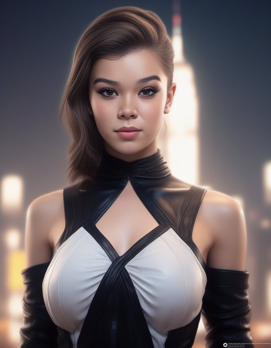 HaileeSteinfeld,<lora:HaileeSteinfeldSDXL:1>female, realistic photo, full body shot girl in frame with a white dress on the top of her head and wearing black boots standing at night by artgerm; official media from Artstation conceptart behance HD 8k resolution W- 1024 n4d 3D h 768 wlop Rossdraws beautiful dramatic cinematic lighting poster intricate detailed high quality face extremely moody light bokeh 4x5inematic octane render unreal engine redshift volumetric shadows ambient occusion"by Vision trending pixiv key visual manga cover highly rendered extreme realism movie cat rockwell style greg rutkowski gustave doréite z