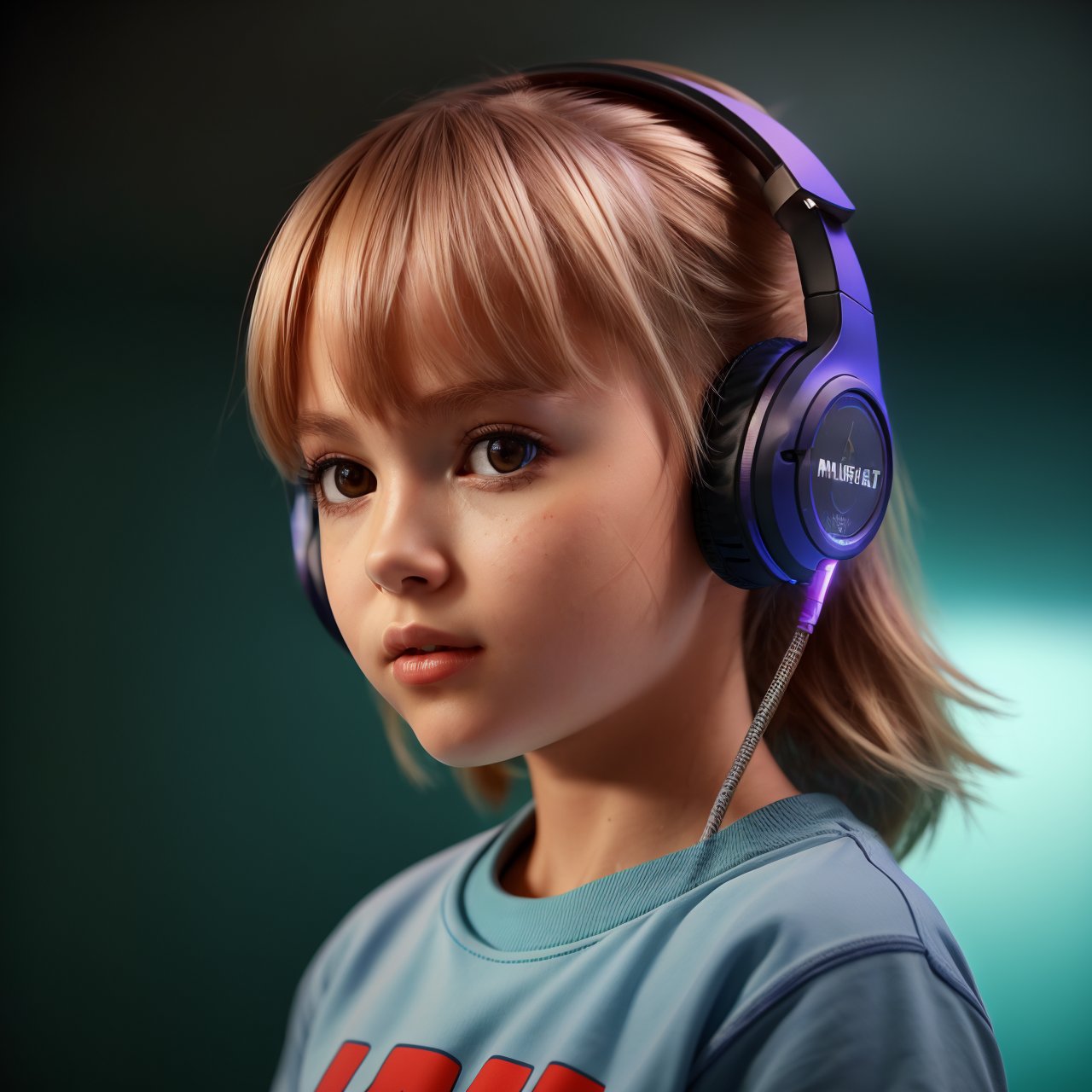 SFW, (masterpiece:1.3), wallpaper, looking at viewer, profile of stunning (AIDA_LoRA_AnC:1.05) <lora:AIDA_LoRA_AnC:0.93> in a t-shirt and with a (headphones:1.3) on her head posing for a picture on grunge blue background, little girl, intimate, cinematic, insane level of details, studio photo, kkw-ph1, hdr, f1.7, getty images, cable, cyberpunk, headphones in style of AIDA_ColGruBioMec <lora:AIDA_ColGruBioMecV2:0.1>