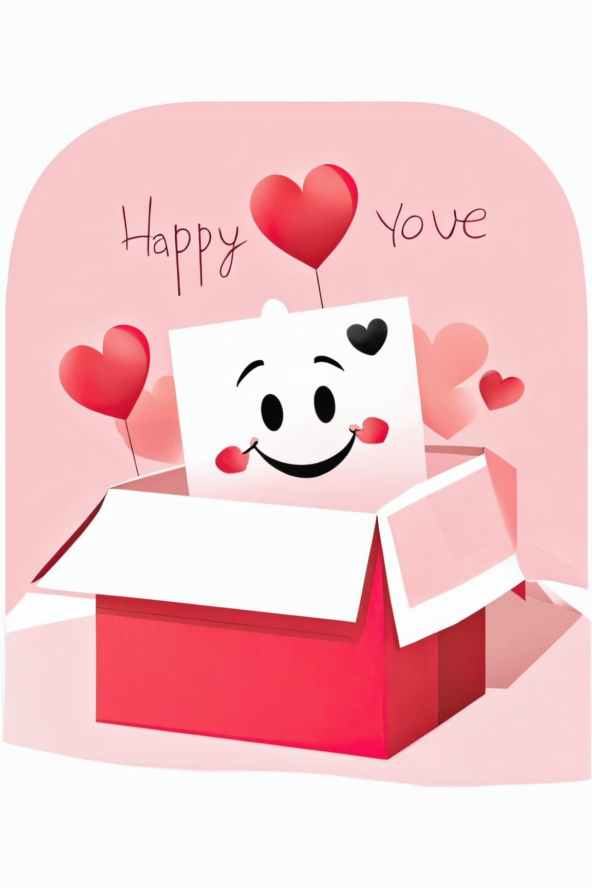 AiArtV,Valentines Day, solo,looking at viewer,smile,simple background,white background,closed mouth,heart,black eyes,no humans,box