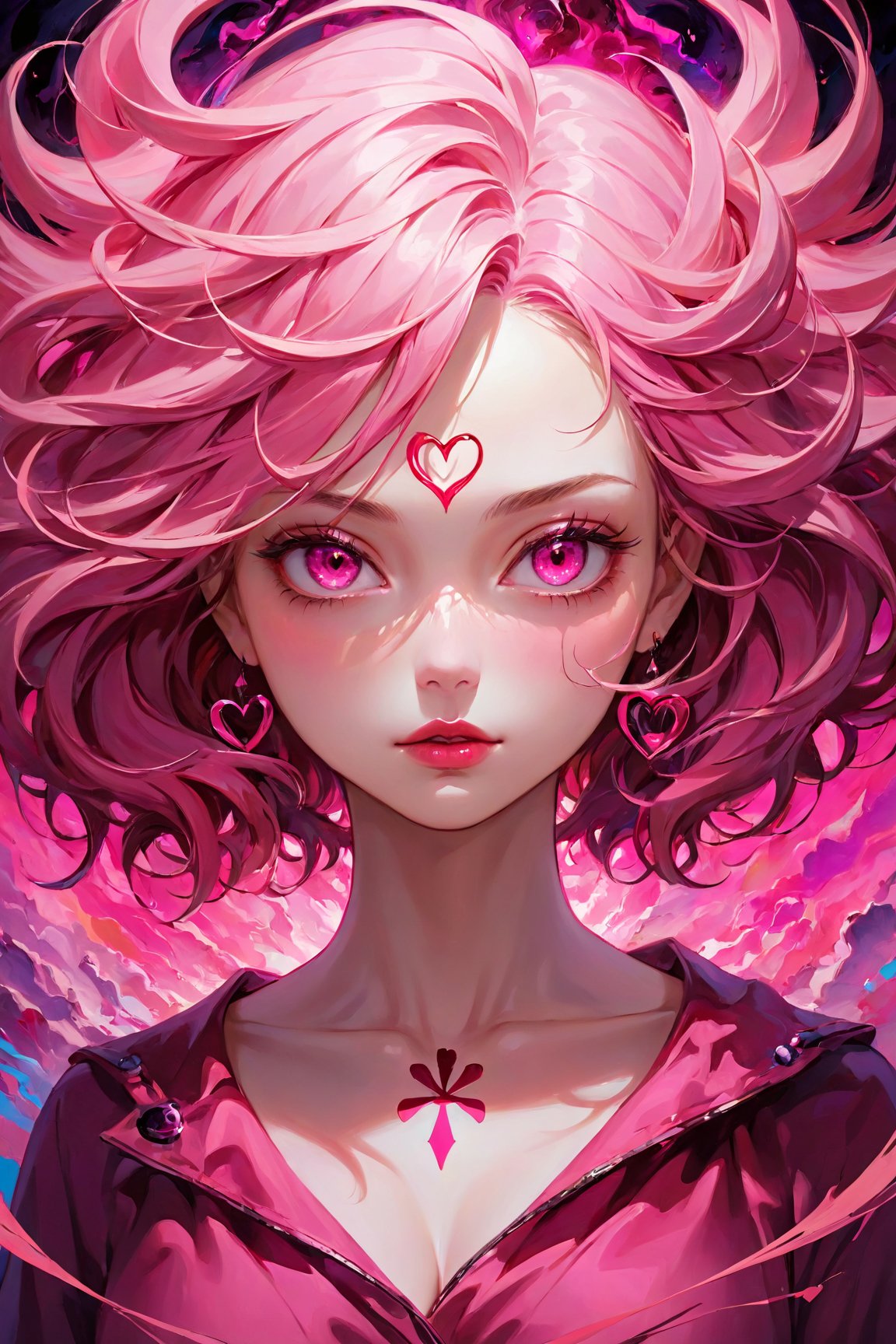 (best quality, 4k, 8k, highres, masterpiece:1.2), ultra-detailed, psychology, manipulation, dark, pink, colorful, powerful, contrasting, emotive, expressive, stylized, high contrast, dramatic lighting, surreal elements, layered textures, abstract background, vibrant tones, love symbol, woman's face obscured, complex emotions, hidden motives, vivid colors, transformative, subconscious desires, deep symbolism, human psyche analyzed, intense gaze, sinister aura, surrealistic atmosphere, figurative art, emotional manipulation, conflicting emotions, ambiguous storyline, hidden meanings, strong impact, provocative composition, intricate details, meaningful expressions, great understanding, fascinating portrayal, mesmerizing artwork, masterpiece in pink shades