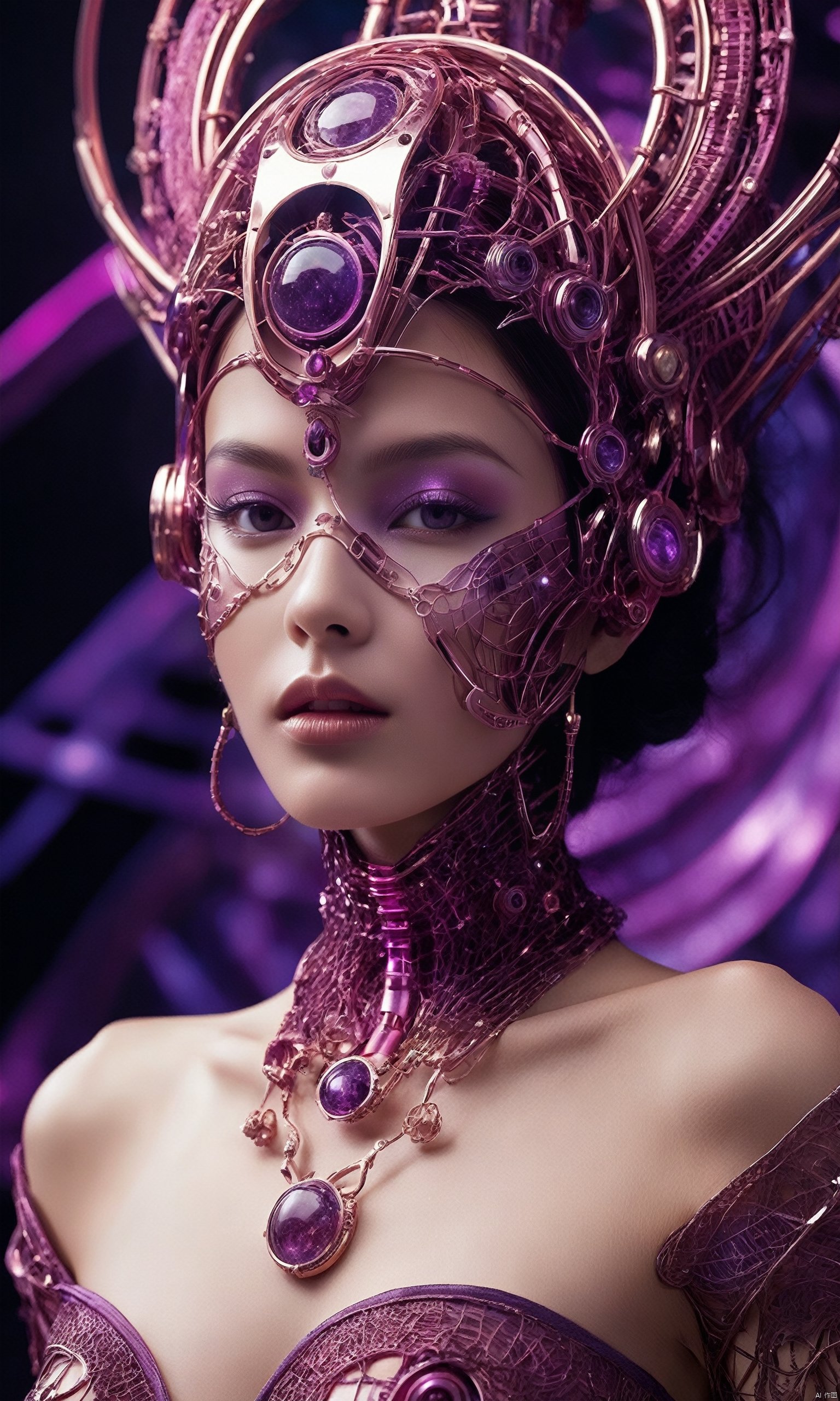  hubggirl,In the cosmic tapestry, a seductive allure unfolds as a sexy robotic enchantress emerges. Bathed in hues of sensuous pink and mysterious purple, she embodies the essence of temptation. Her metallic form, intricately designed, resonates with a captivating energy that transcends the boundaries of artificial beauty. Eyes gleaming with a provocative spark, she beckons with an otherworldly charm, blending the cosmic enchantment with the enticing allure of her mechanical grace. Amidst the cosmic expanse, this ethereal entity blurs the lines between desire and the celestial, creating a scene where the cosmos and seduction converge in a mesmerizing dance.