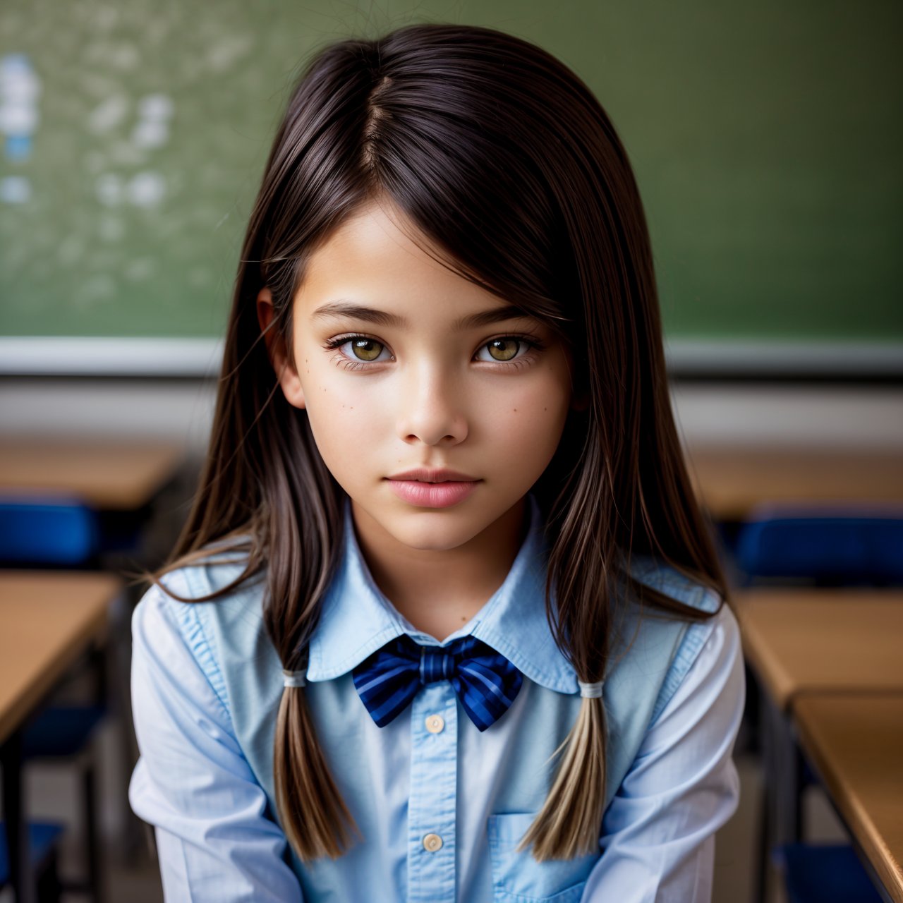 wallpaper, looking at viewer, portrait of calm (AIDA_LoRA_LG2014:1.12) <lora:AIDA_LoRA_LG2014:0.69> in a thyme school uniform posing in the classroom, little girl, pretty face, naughty, cinematic, dramatic, insane level of details, studio photo, studio photo, kkw-ph1, hdr, f1.8, (colorful:1.1)