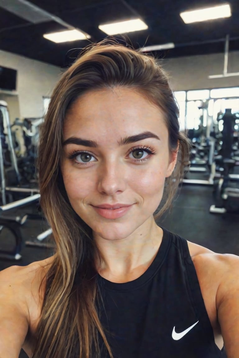 selfie of a girl at a gym