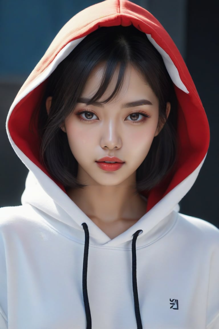 1 girl, beautiful Korean girl, (Cute Loose Bob hair), (wearing a cropped hoodie, capri sweatpants, high hills:1.5), (red lips), (small breasts), (toned stomach), (eyelashes:1.2), (aegyo sal:1.2), beautiful detailed eyes, symmetrical eyes, (detailed face), dramatic lighting, (photorealism:1.5), (photorealistic:1.4), (8k, RAW photo, masterpiece), High detail RAW color photo, professional photo, realistic, (highest quality), (best shadow), (best illustration), ultra high resolution, highly detailed CG unified 8K wallpapers, physics-based rendering, photo, realistic, realism, high contrast, hyperrealism, photography, f1.6 lens, rich colors, hyper-realistic lifelike texture, 