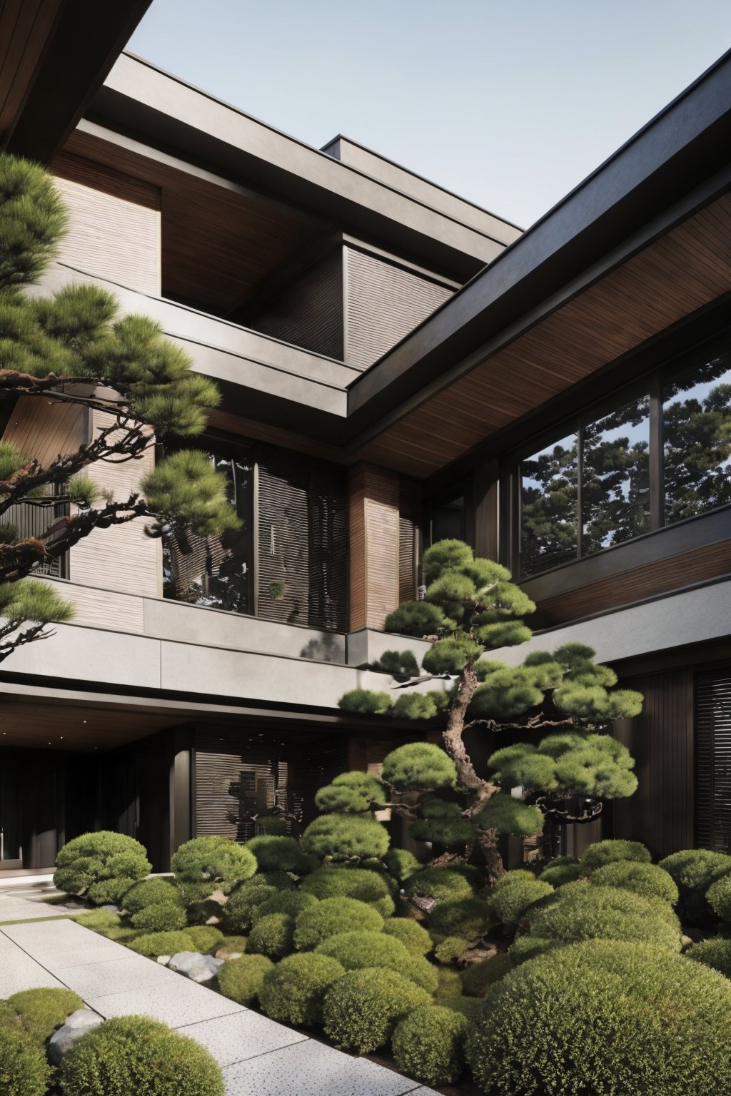 outdoors, day, tree, no humans, window, grass, building, scenery, stairs, bush, architecture, house, east asian architecture, EpicHouse, a house,photorealistic<lora:EMS-323568-EMS:0.800000>