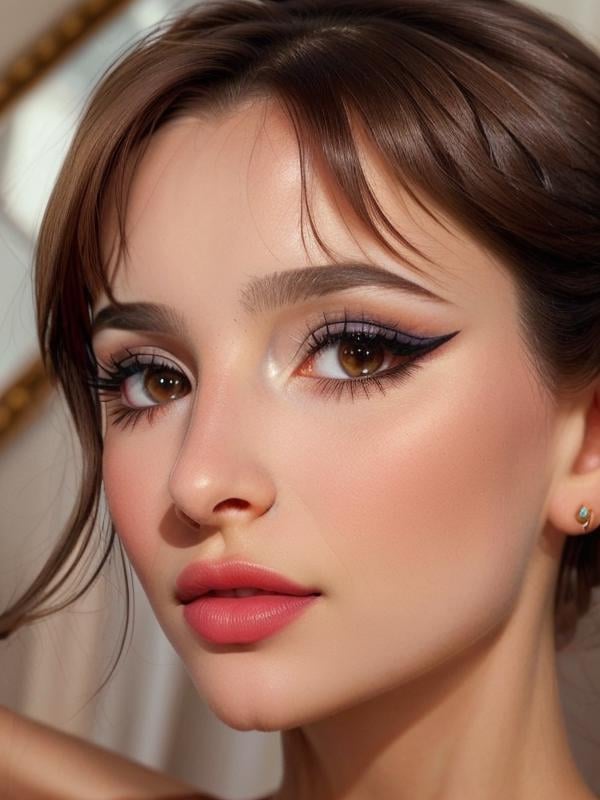 gquality, <lora:brenda-10:1> basnicar, 1girl, solo, looking at viewer, closed mouth, eyelashes, makeup, portrait, close-up, realistic, eyeliner