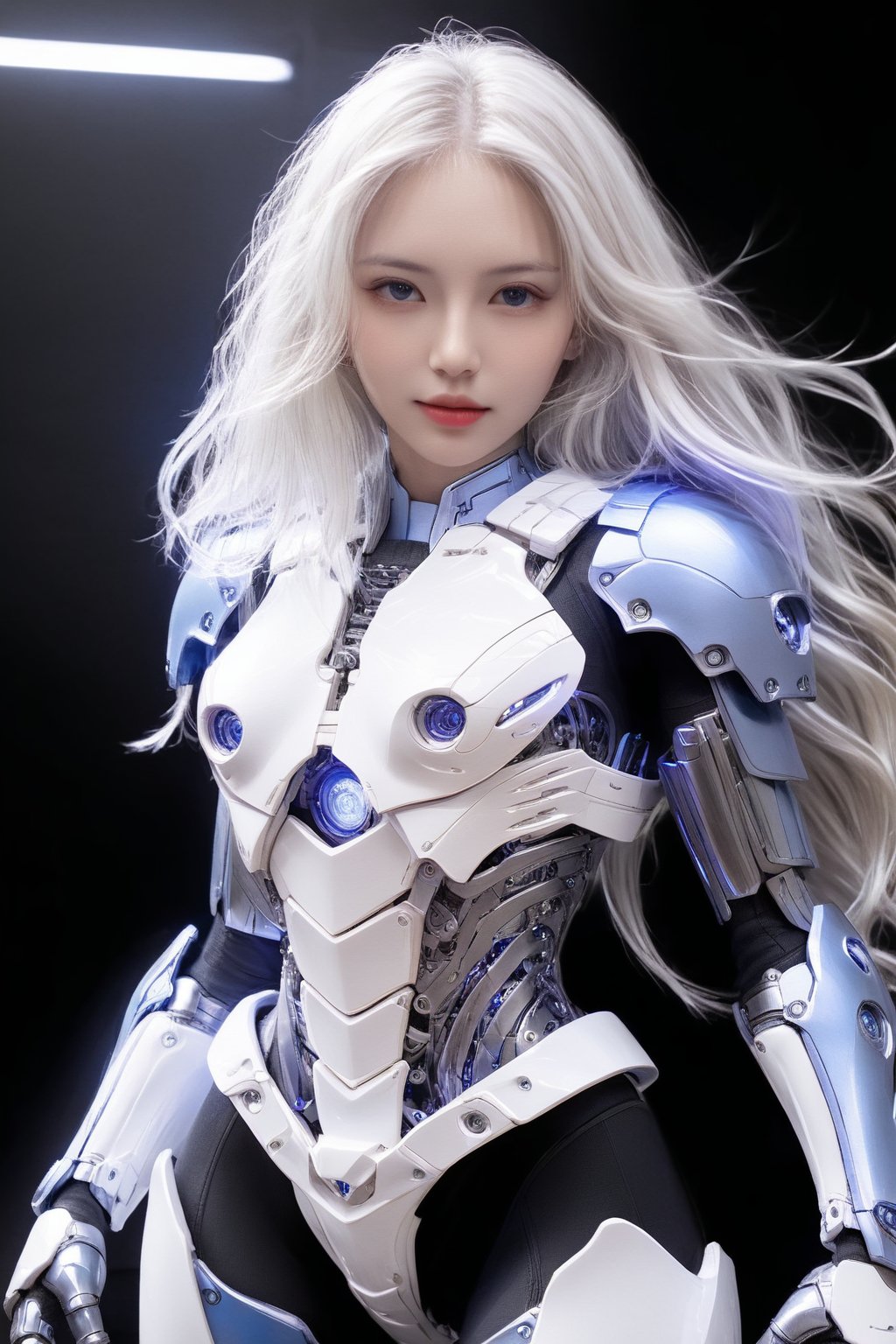 (ultra realistic,best quality),photorealistic,Extremely Realistic, in depth, cinematic light,hubgwomen,hubg_beauty_girl,

front_view, masterpiece, best quality, photorealistic, raw photo, (1girl, looking at viewer), long white hair, mechanical white armor, intricate armor, delicate blue filigree, intricate filigree, red metalic parts, detailed part, dynamic pose, detailed background, dynamic lighting, HUBG_Mecha_Armor,

intricate background, realism,realistic,raw,analog,portrait,photorealistic, HUBG_Mecha_Armor,hubg_mecha_girl