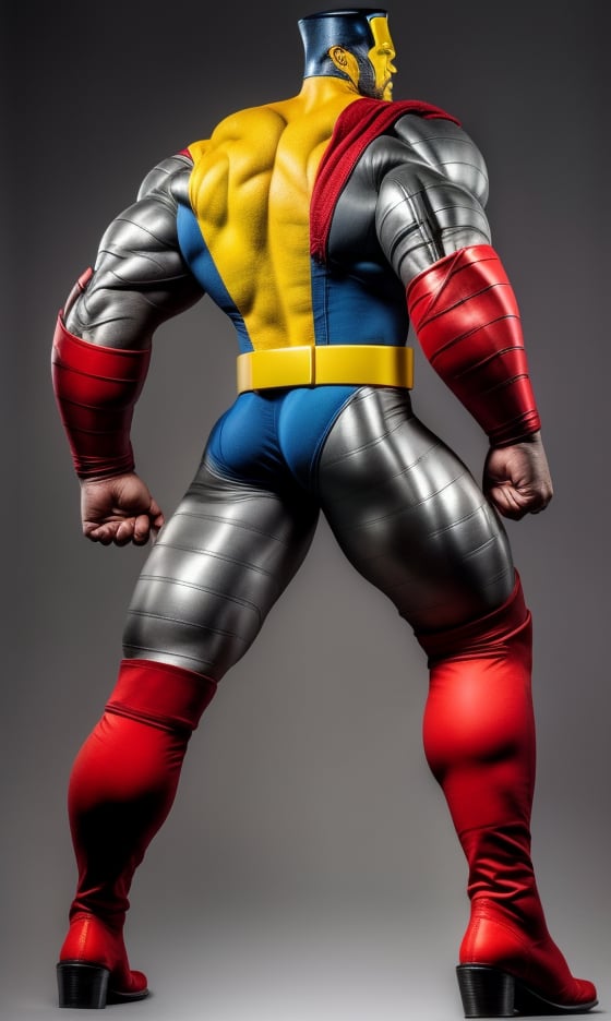 1boy, solo, male, black hair, colossus red boots, colossus belt, realistic colossus x-men, muscular, ((colored metal skin)), ((uniform colossus x-men red and yellow)), ((body steel metal skin)), masterpiece, HD high quality, 8K ultra high definition, ultra definition,