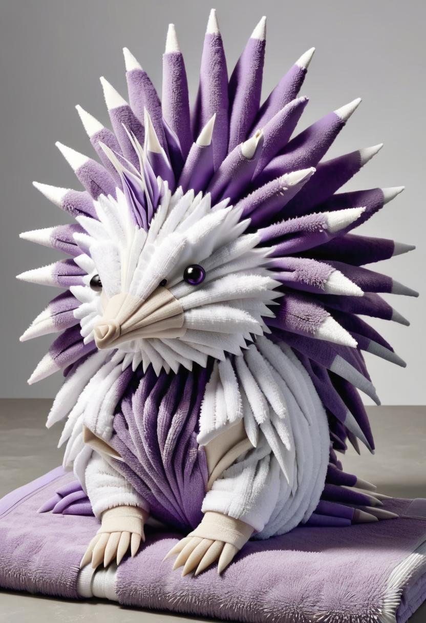 DonMT0w31XL towel, fusion of porcupine,dove,dip , purple <lora:DonMT0w31XL-000010:1>