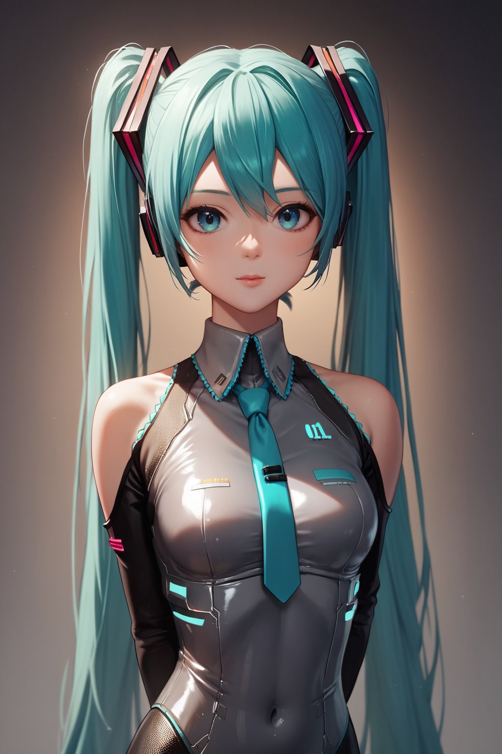 score_9, score_8_up, score_7_up, score_6_up, score_5_up, score_4_up, 
Source_Anime, Source_Japanese anime, Source_Pro anime, FuturEvoLab-Lora-mecha, 
masterpiece, best quality, hatsune miku, (mecha suit:0.8), tight suit, upper body, closed mouth, looking at viewer, arms behind back, highres, 4k, 8k, intricate detail, cinematic lighting, amazing quality, amazing shading, soft lighting, Detailed Illustration, anime style, wallpaper,FuturEvoLab-lora-mecha