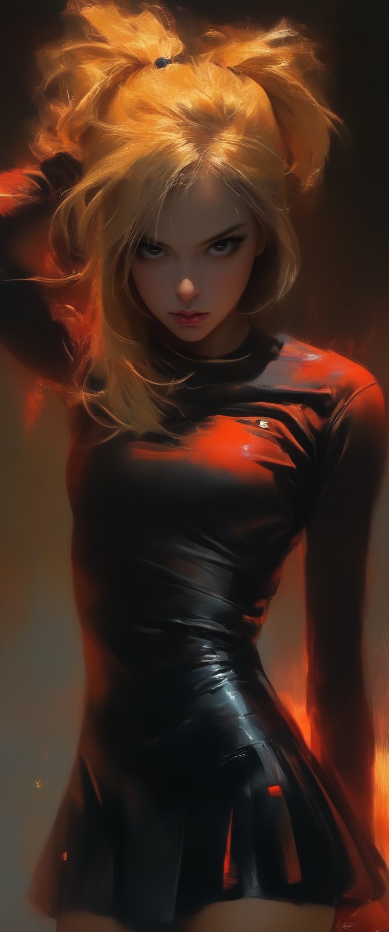 breathtaking ethereal RAW photo of female ((poster of a sexy [dark cheerleader, in a latex cheerleadre uniform, ] in a [ text(CTMAKER:1.5)], pissed_off,angry, latex uniform, eye angle view, ,dark anim,minsi,goeun, , , )), dark and moody style, perfect face, outstretched perfect hands . masterpiece, professional, award-winning, intricate details, ultra high detailed, 64k, dramatic light, volumetric light, dynamic lighting, Epic, splash art .. ), by james jean $, roby dwi antono $, ross tran $. francis bacon $, michal mraz $, adrian ghenie $, petra cortright $, gerhard richter $, takato yamamoto $, ashley wood, tense atmospheric, , , , sooyaaa,IMGFIX,Comic Book-Style,Movie Aesthetic,action shot,photo r3al,bad quality image,oil painting, cinematic moviemaker style,Japan Vibes,H effect,koh_yunjung ,koh_yunjung,kwon-nara,sooyaaa,colorful,roses_are_rosie,armor,han-hyoju-xl
