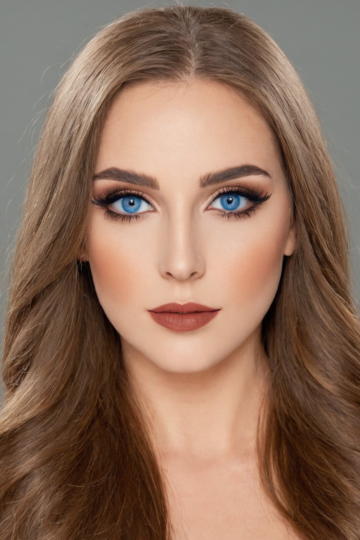 (best quality, 4k, 8k, highres, masterpiece:1.2), ultra-detailed, (realistic, photorealistic, photo-realistic:1.37),beautiful,woman,face makeup, long hair,looking at viewer,blue eyes,brown hair,mole,lips,eyelashes,makeup,lipstick,portrait,eyeshadow,epaulettes,realistic,facepaint