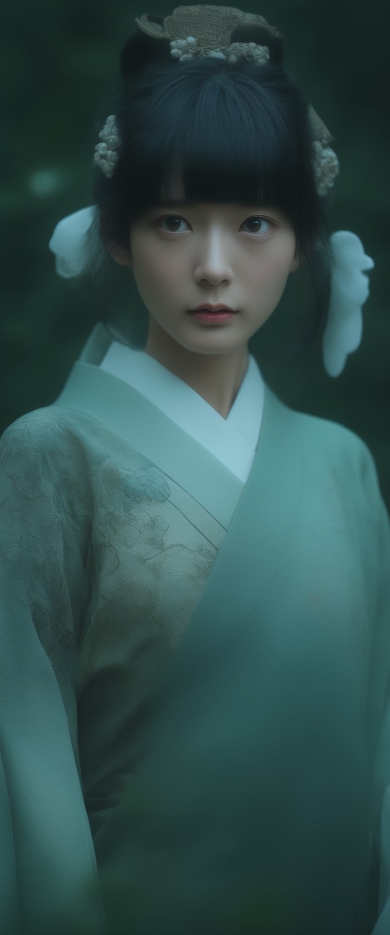 breathtaking  RAW photo of female ((Imagen arafed de una mujer con un vestido verde en un bosque., retrato geisha con flequillo, jingna zhang, heise-lian yan fang, Zhang Daqian, inspirado en Li Mei Shu, palacio , una chica en hanfu, retrato de pintura mate, retrato de Sadako del Anillo, retrato de un mago del bosque, inspirado en Zhou Wenjing

 )), dark and moody style, perfect face, outstretched perfect hands . masterpiece, professional, award-winning, intricate details, ultra high detailed, 64k, dramatic light, volumetric light, dynamic lighting, Epic, splash art .. ), by james jean $, roby dwi antono $, ross tran $. francis bacon $, michal mraz $, adrian ghenie $, petra cortright $, gerhard richter $, takato yamamoto $, ashley wood, tense atmospheric, , , , sooyaaa,IMGFIX,Comic Book-Style,Movie Aesthetic,action shot,photo r3al,bad quality image,oil painting, cinematic moviemaker style,Japan Vibes,H effect,koh_yunjung ,koh_yunjung,kwon-nara,sooyaaa,colorful,bones,skulls,armor,han-hyoju-xl
,DonMn1ghtm4reXL, ct-fujiii