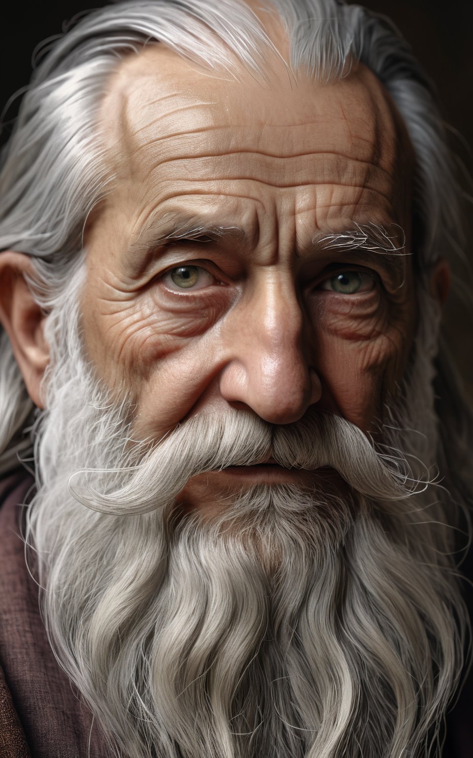 (best quality, 4k, 8k, highres, masterpiece:1.2), ultra-detailed,old man, upper body, realistic, looking at viewer, an old sage with a long beard, eyes that have seen centuries, natural shadow, depth of field, aesthetic, wise and enigmatic