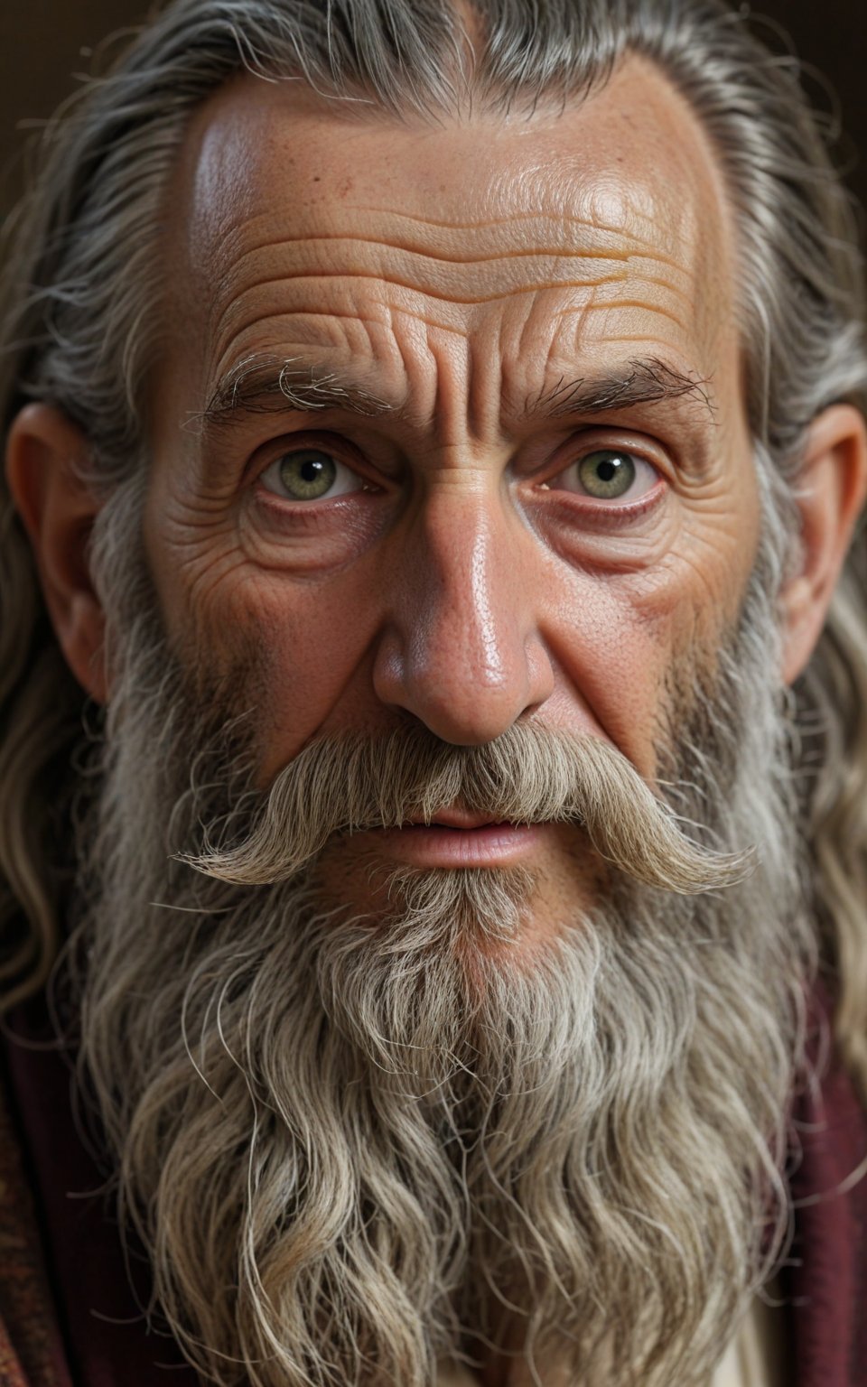 (best quality, 4k, 8k, highres, masterpiece:1.2), ultra-detailed,old man, upper body, realistic, looking at viewer, an old sage with a long beard, eyes that have seen centuries, natural shadow, depth of field, aesthetic, wise and enigmatic