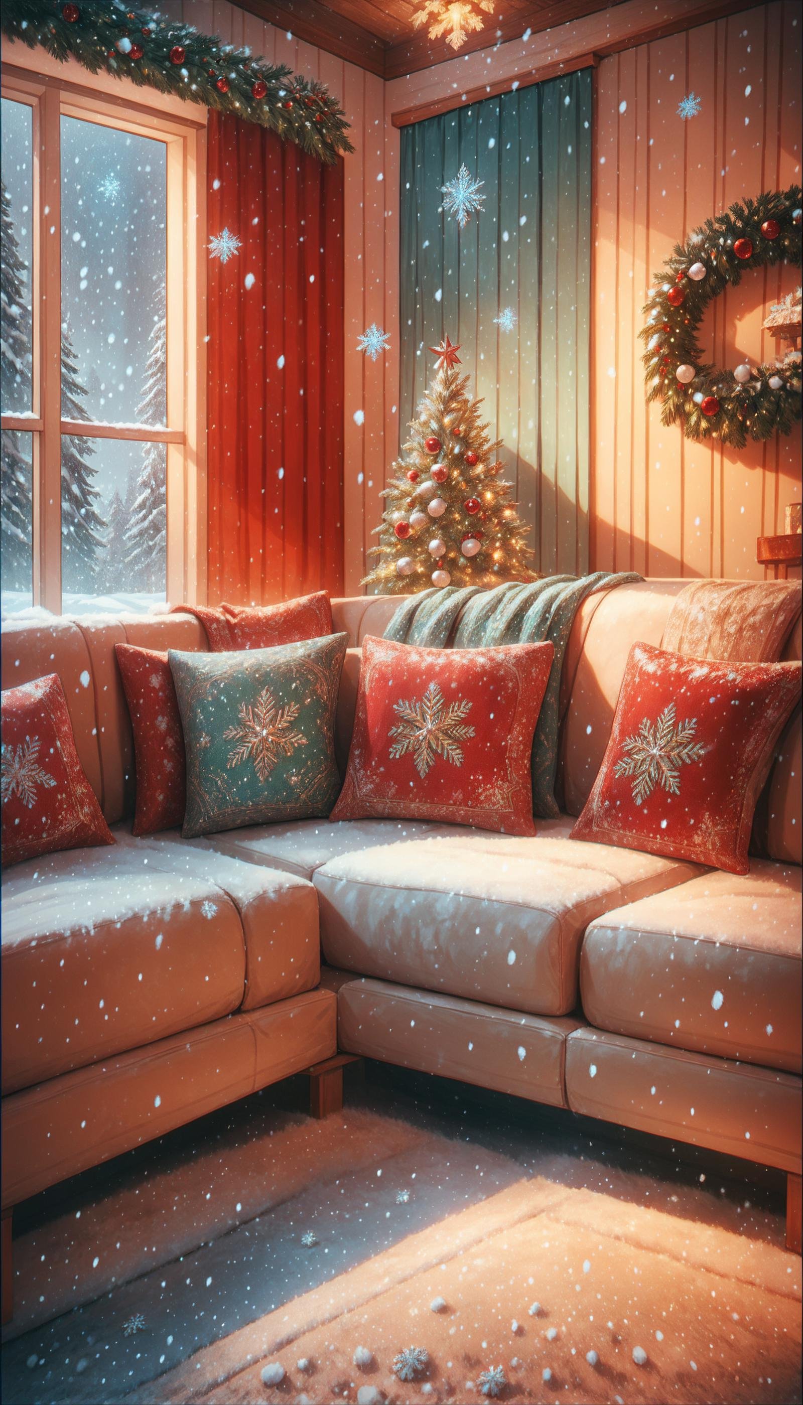 score_9, score_8_up, score_7_up, score_6_up, <lora:ChristmasWinteryPony:0.6> ChristmasWintery sofa, snowing, cold, frozen, snow on top, (Masterpiece:1.3) (best quality:1.2) (high quality:1.1)