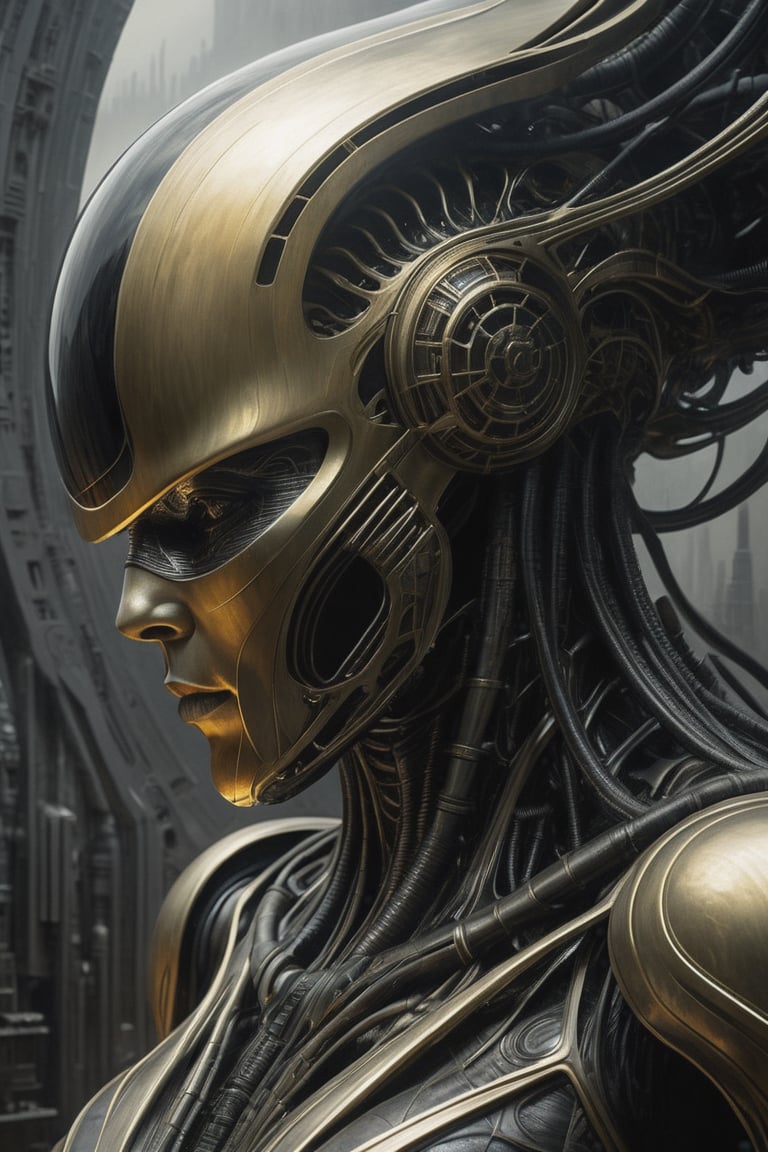 A Realistic Abstract Painting in Impressionistic Style but with Crisp Clear Lines and a Specific Theme, sf, intricate artwork masterpiece, ominous, matte painting movie poster, golden ratio, trending on cgsociety, intricate, epic, trending on artstation, by artgerm, h. r. giger and beksinski, highly detailed, vibrant, production cinematic character render, ultra high quality model